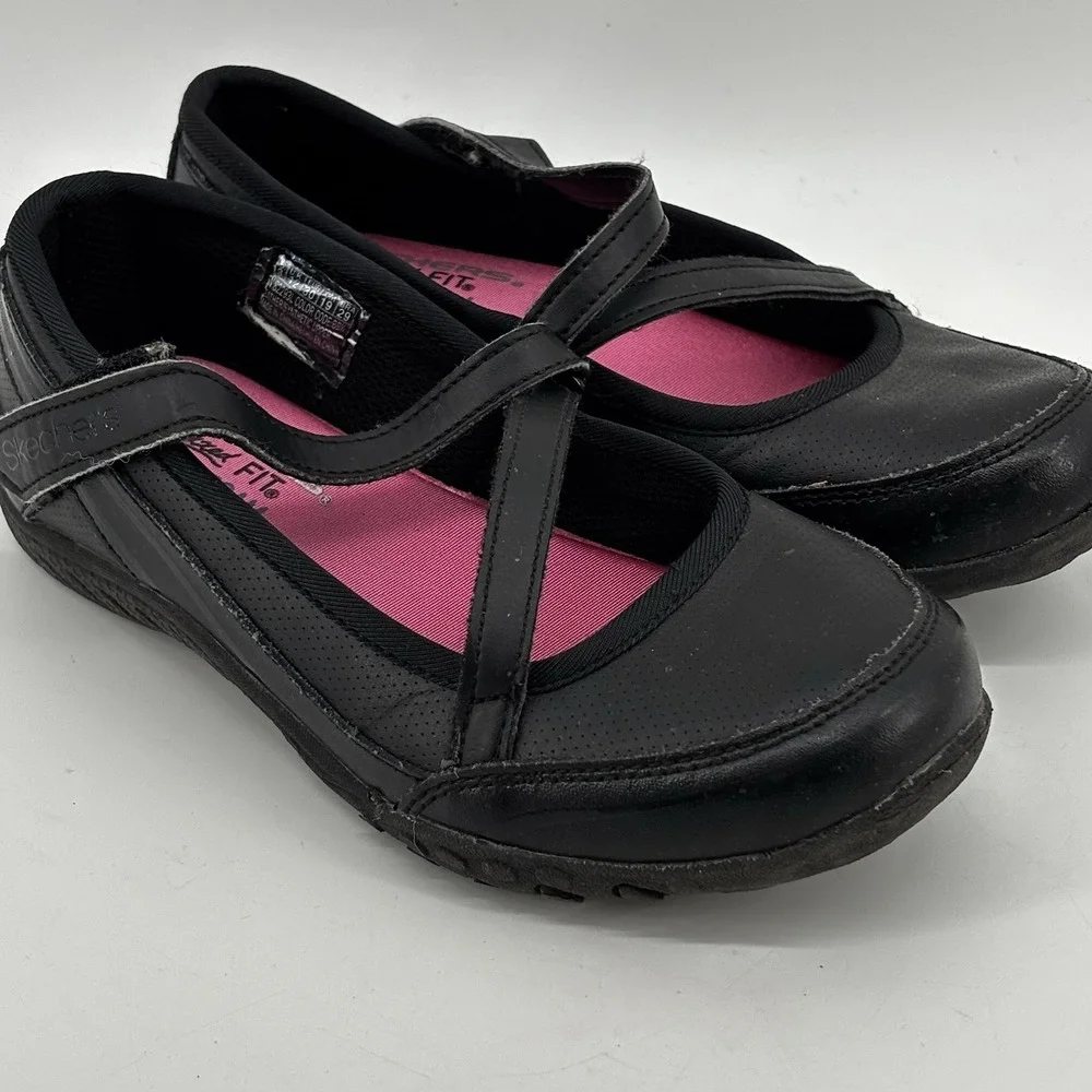 Sketchers Girls Cross Trekkers   Mary Jane Shoes Size 13 Black Adjustable Straps